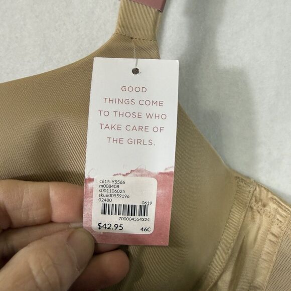 NEW Cacique Lane Bryant Nude Cafe Mocha Boost Underwire Balconette Bra Size 46C - Picture 4 of 9